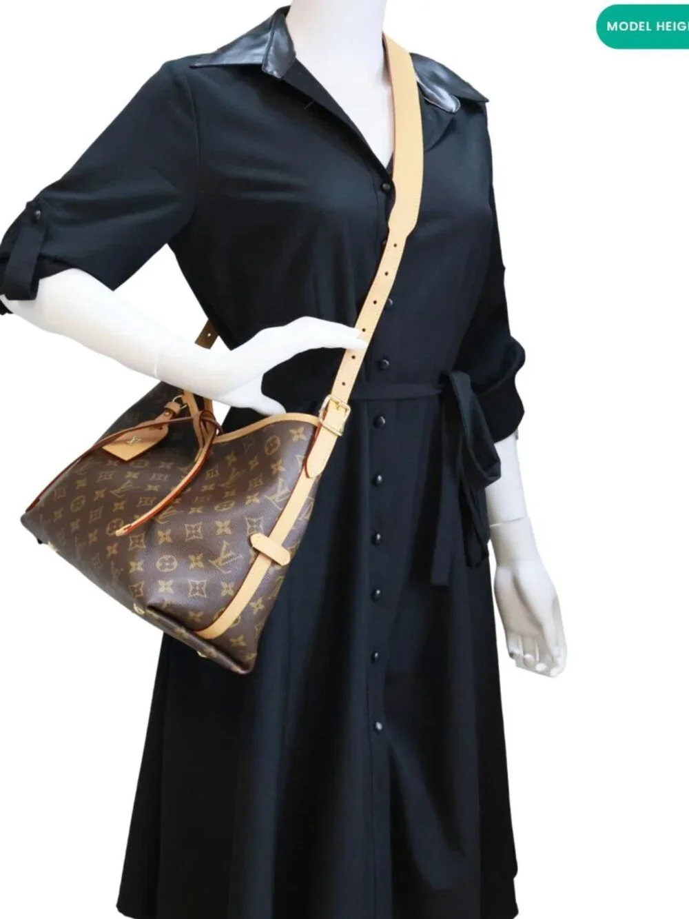 Louis Vuitton Carryall PM Monogram Canvas Shoulder Bag Brown